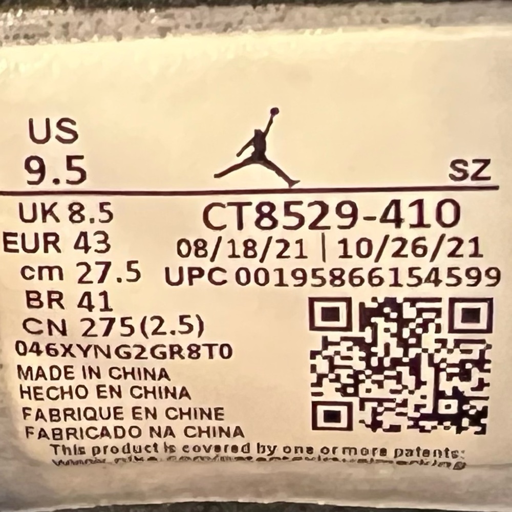 Nike Air Jordan 6 Retro UNC Home White Size 9.5 Basketball Sneakers. - Picture 7 of 10